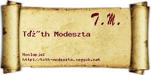Tóth Modeszta névjegykártya